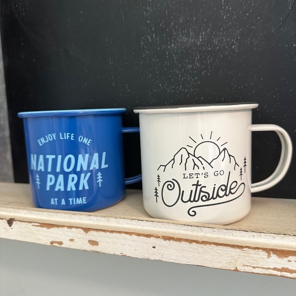 Target Bullseye Metal Enamel Camping Mugs "National Park" & "Let's Go Outside" - Picture 9 of 10